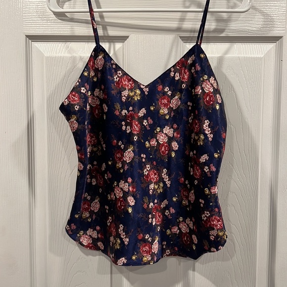 Vintage Erika Taylor Intimates Floral Satin Top - Picture 2 of 6